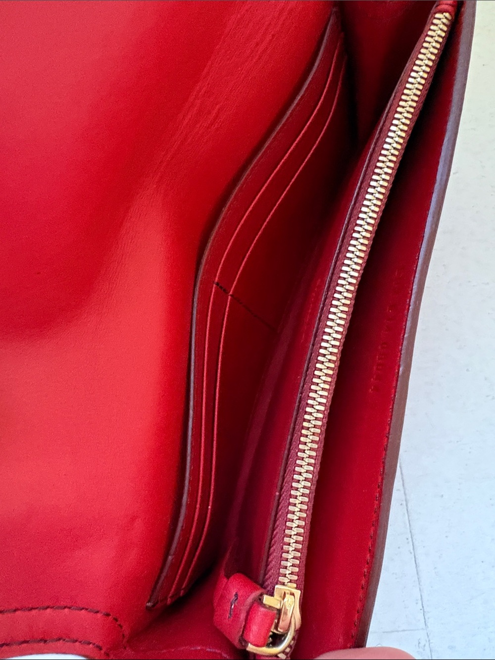 Shinola Red Leather Fold Wallet - Picture 4 of 7